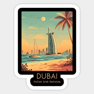 A Vintage Travel Illustration of Dubai - United Arab Emirates Sticker